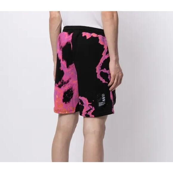 BLOOD BROTHER Black Pink Space Dye Men's Cotton Shorts Medium - Picture 7 of 11